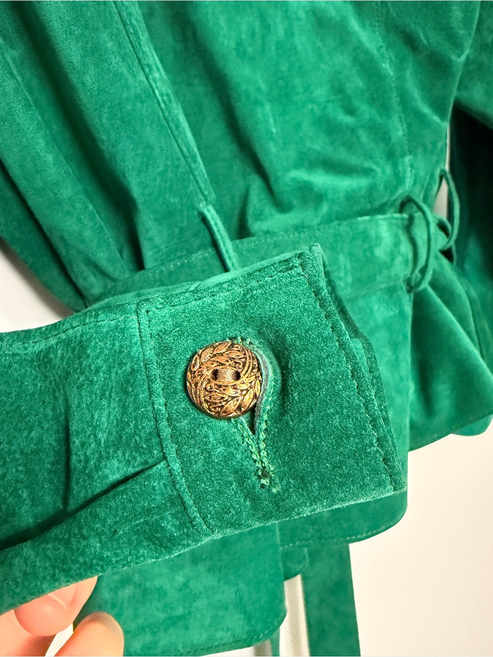Vintage Green Suede Jacket - Picture 7 of 7